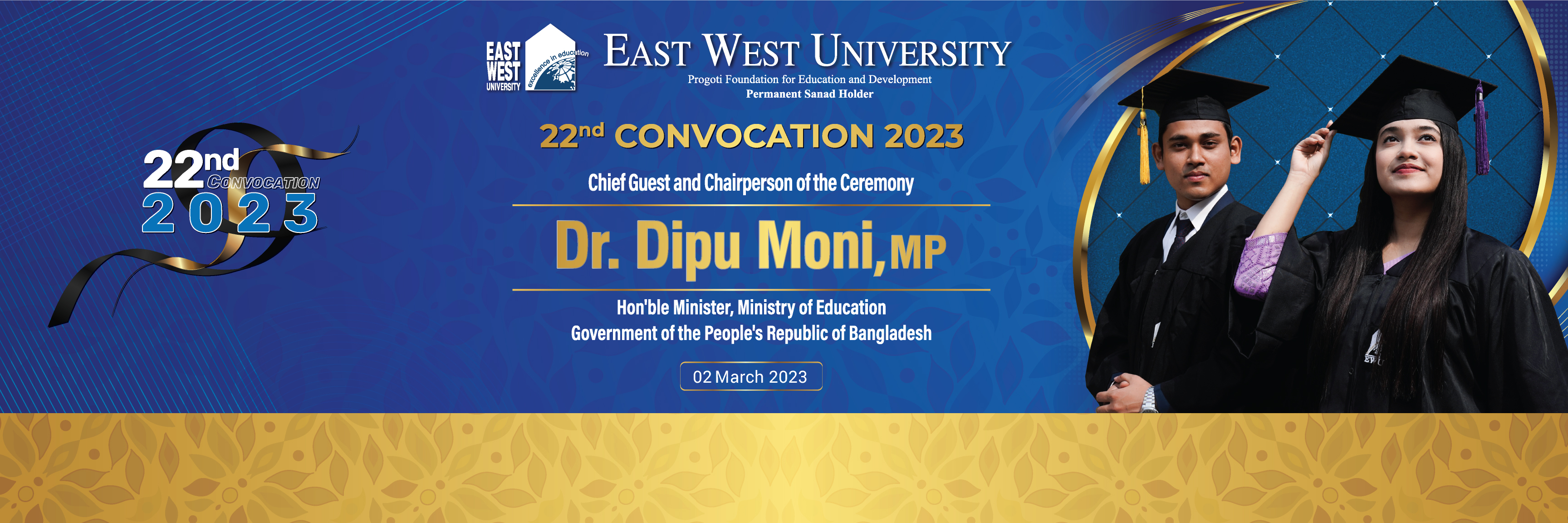 22nd CONVOCATION 2023, EAST WEST UNIVERSITY