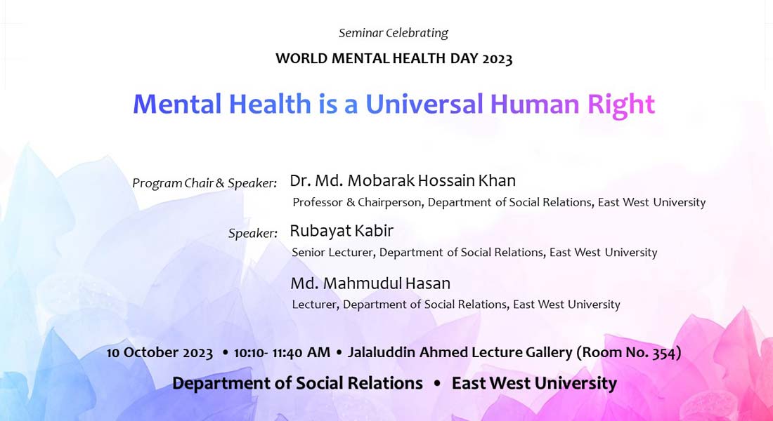 Celebrating World Mental Health Day 2023 at East West University